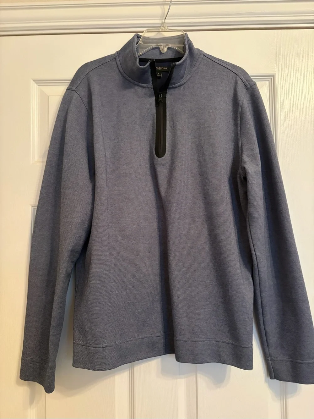 Men's Banana Republic Heather Blue Quarter-Zip Sweater